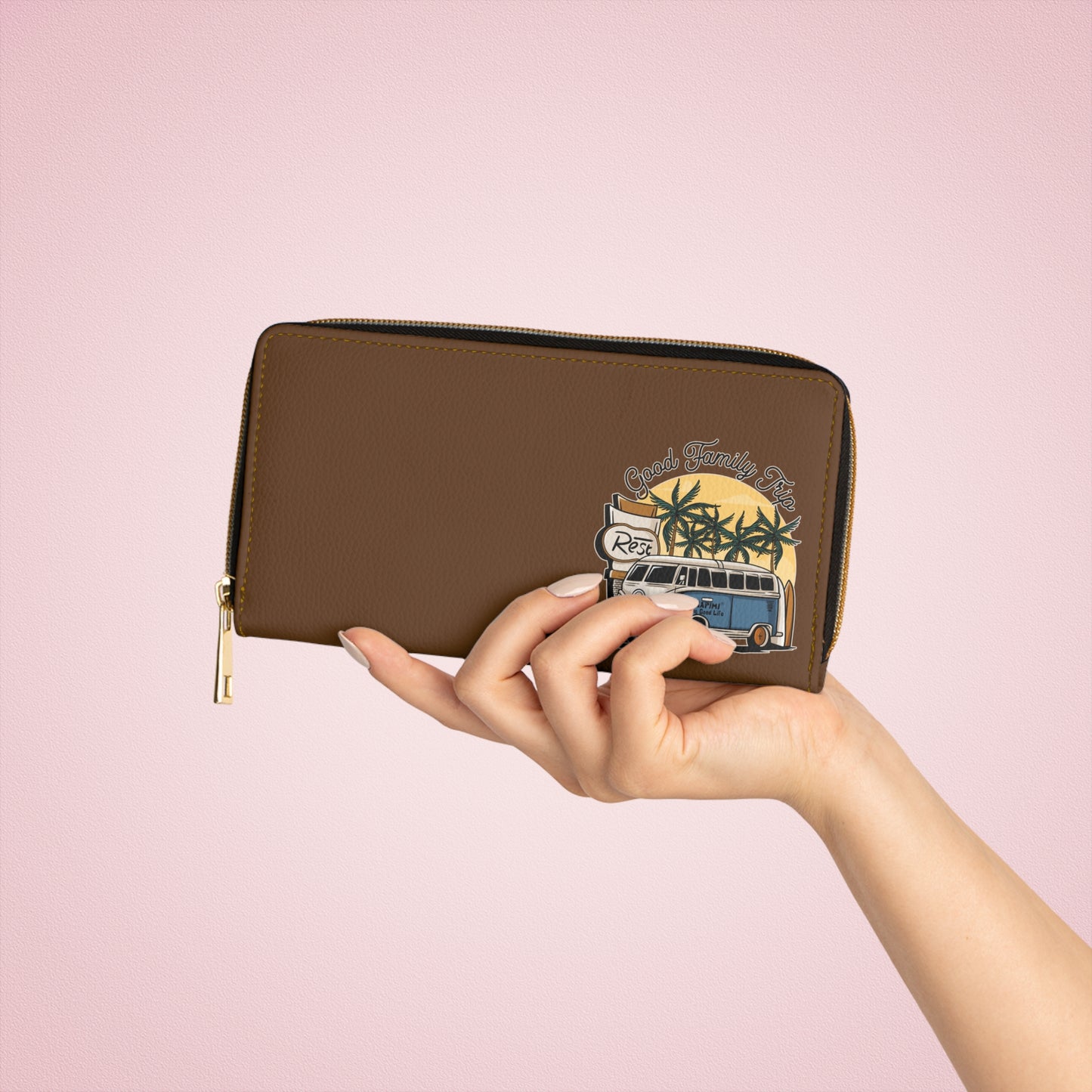 Good Family Trip HAPIMI – Signature Faux Leather Wallet