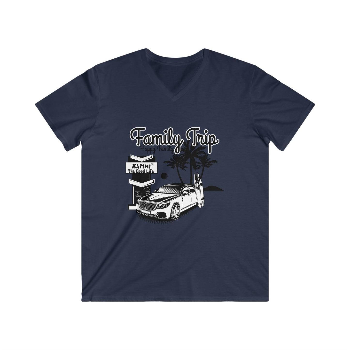 Family Trip Unisex Fitted V-Neck Short Sleeve Tee
