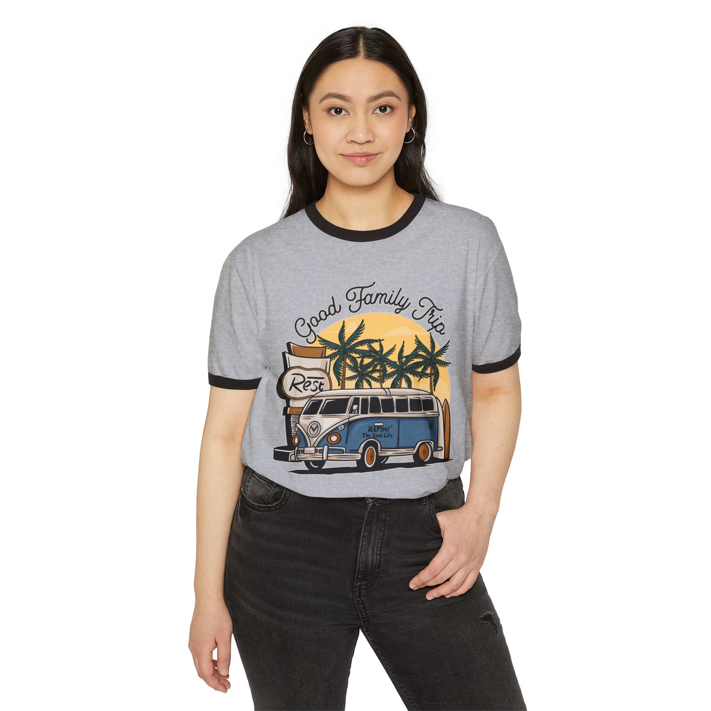 Good Family Trip Unisex Cotton Ringer T-Shirt