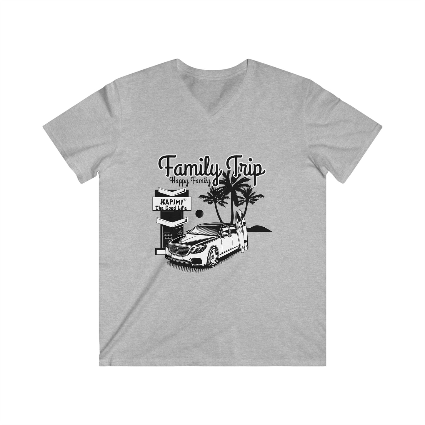 Family Trip Unisex Fitted V-Neck Short Sleeve Tee