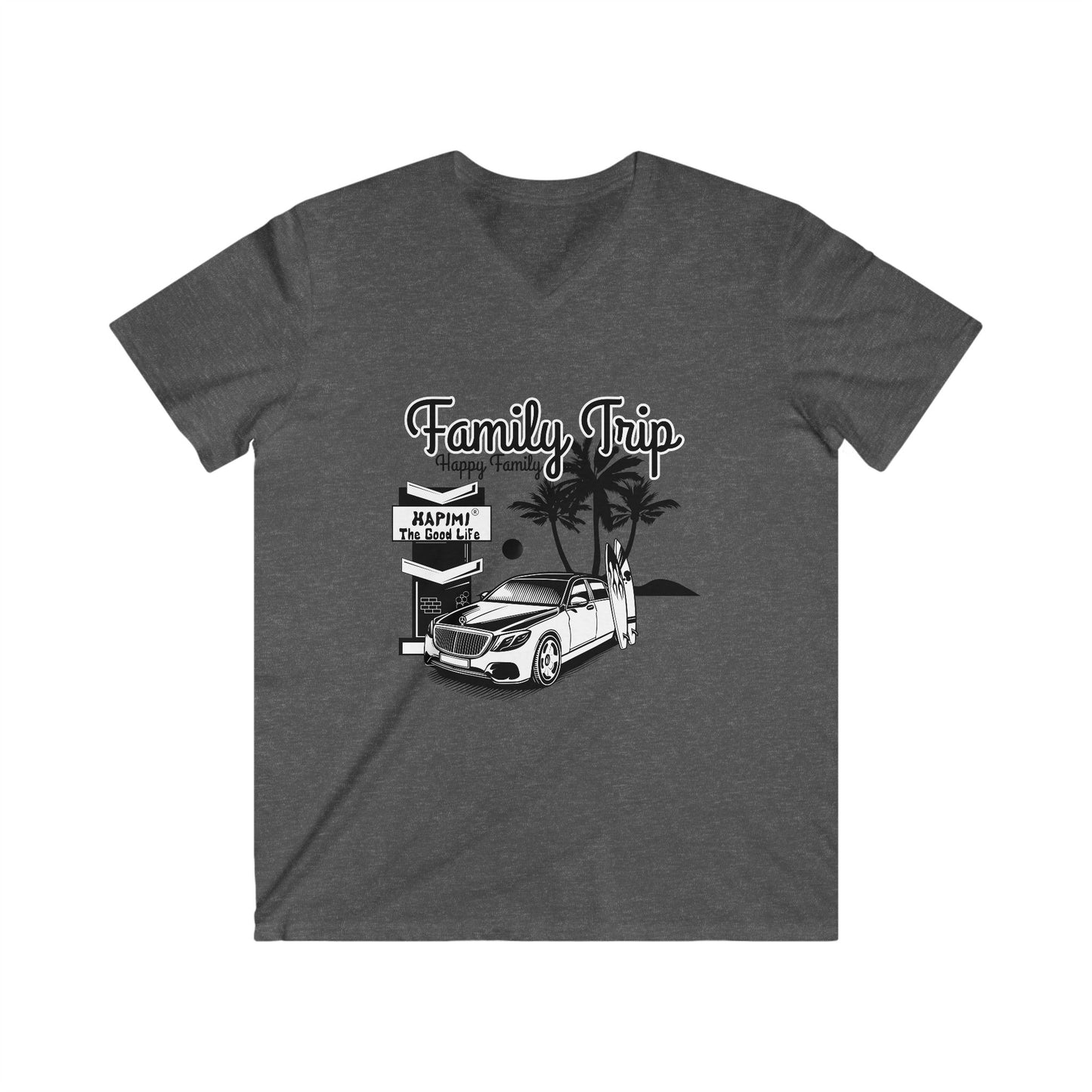 Family Trip Unisex Fitted V-Neck Short Sleeve Tee