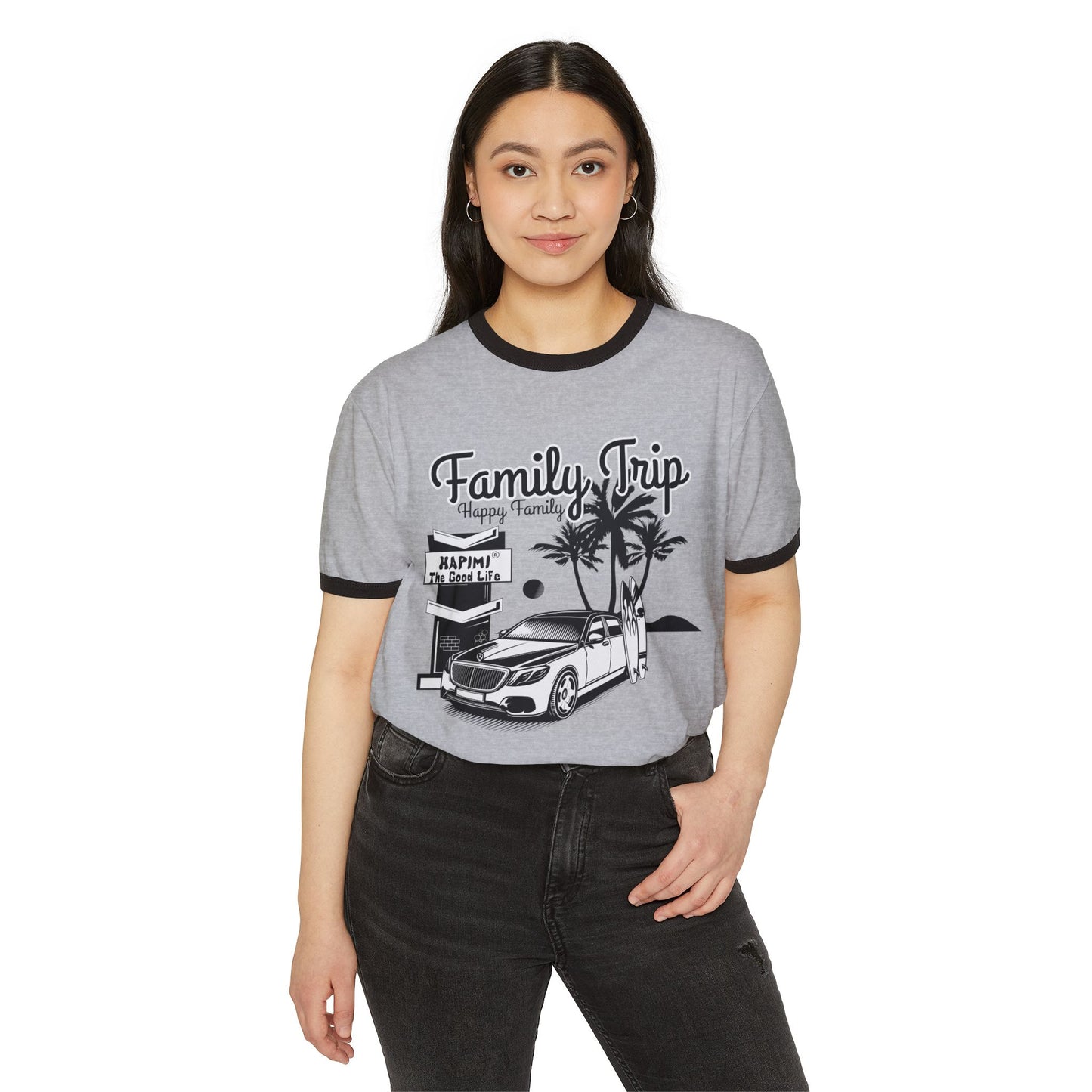 Family Trip Unisex Cotton Ringer T-Shirt