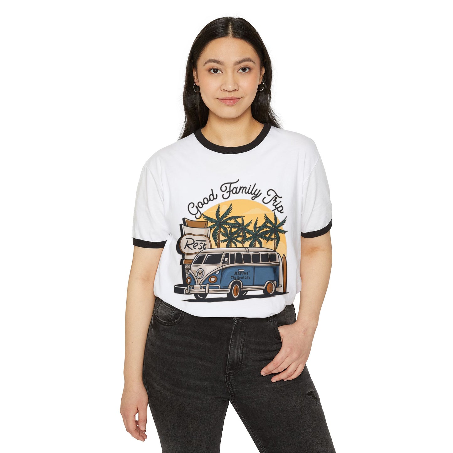 Good Family Trip Unisex Cotton Ringer T-Shirt