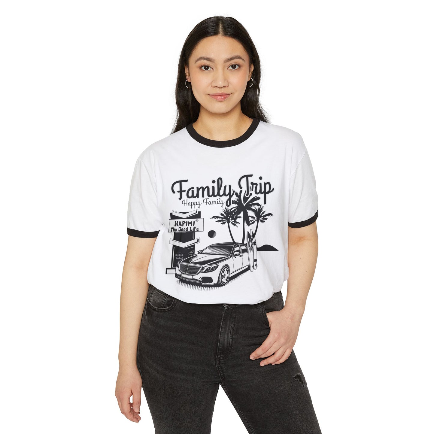 Family Trip Unisex Cotton Ringer T-Shirt