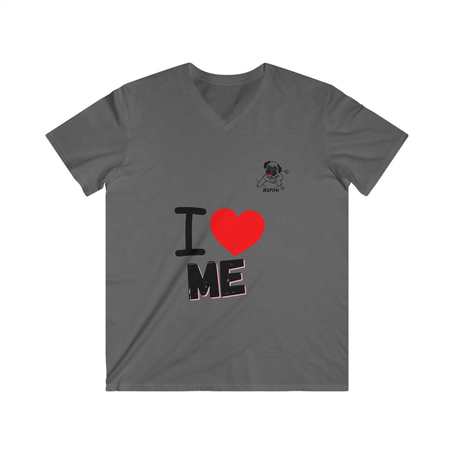 "I Love Me" Fitted V-Neck Short Sleeve Tee