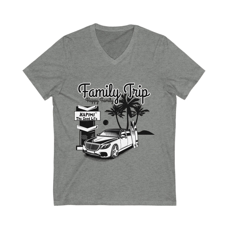 Family Trip Unisex Jersey Short Sleeve V-Neck Tee