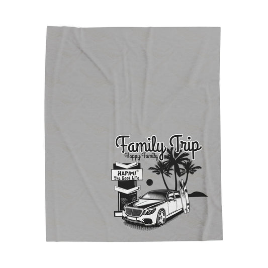 Family Trip Velveteen Plush Blanket