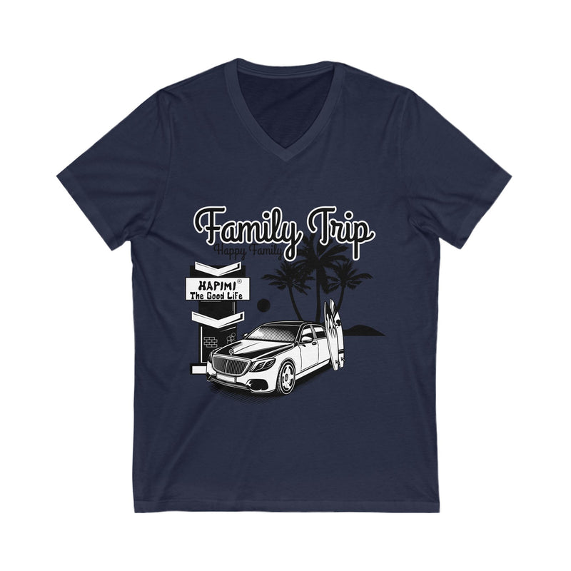 Family Trip Unisex Jersey Short Sleeve V-Neck Tee