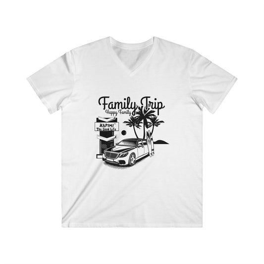 Family Trip Unisex Fitted V-Neck Short Sleeve Tee