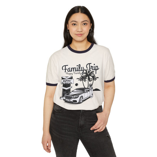 Family Trip Unisex Cotton Ringer T-Shirt