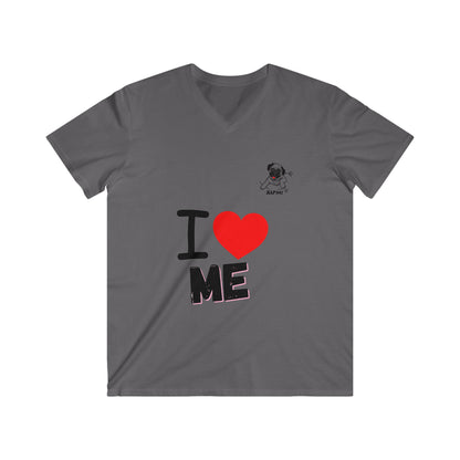 "I Love Me" Fitted V-Neck Short Sleeve Tee