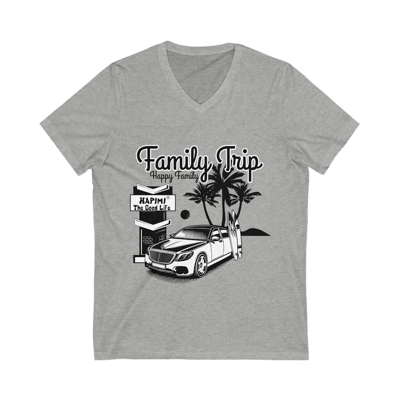 Family Trip Unisex Jersey Short Sleeve V-Neck Tee