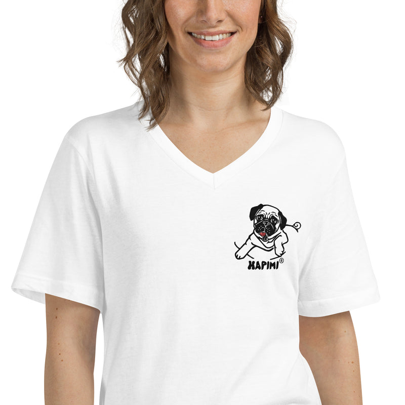 Hapimi Women Short Sleeve V-Neck T-Shirt